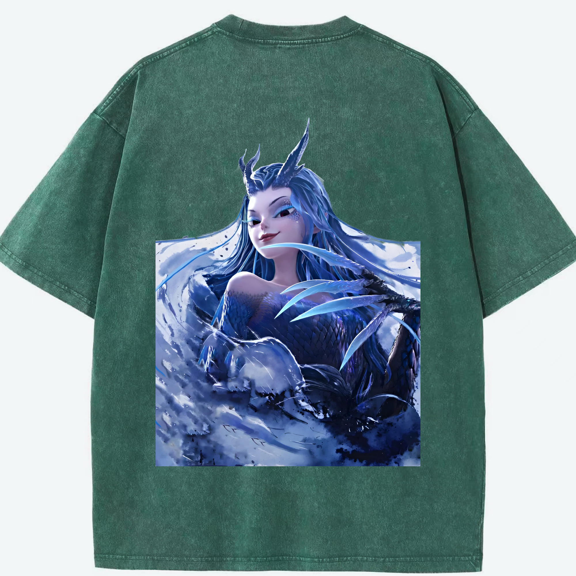（画像用） Ne Zha 2 ナタ 魔童の大暴れ 綿100% ヴィンテージ風 半袖Tシャツ（背面プリント）